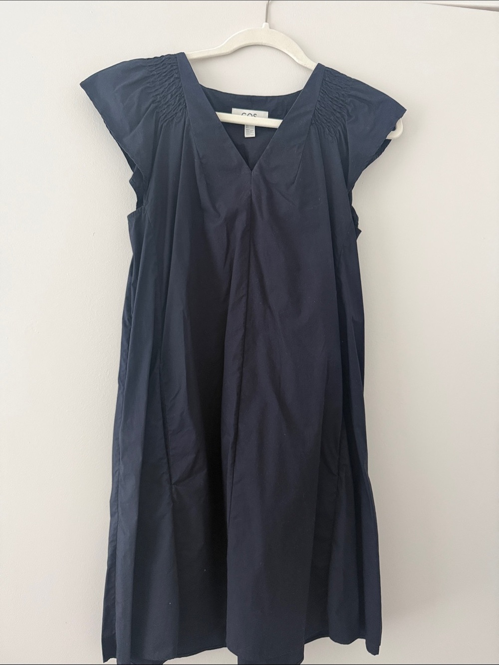 COS Navy V-Neck Mini Dress